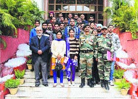 Teachers who participated in the awareness tour in Jammu on Tuesday