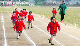 Students of GGN Public School participate in the annual athletics meet in Ludhiana.