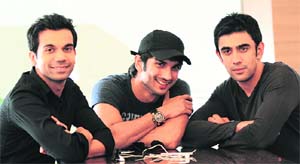 (L-R) Raj Kumar Yadav, Sushant Singh and Amit Sadh