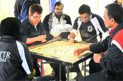 Players in action during a match of inter-NITTR meet held in Chandigarh on Wednesday. Photo: S Chandan