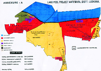 he land (yellow) under litigation