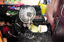A fire that broke out in a house at Kot Mangal Singh Nagar in Ludhiana