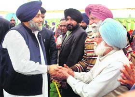 Deputy CM Sukhbir Badal at an election meeting