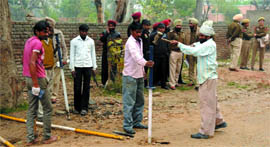 Barricades are being installed around the judicial complex in Bathinda where a case against the Dera Sacha Sauda chief will be heard today.
