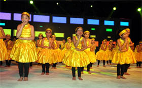 Tiny-tots perform at the annual day function of the Doon School.