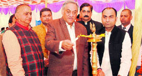 Uttarakhand Chief Minister Vijay Bahuguna inaugurates the National Integration Camp being organised by Nehru Yuvak Kendra in Dehradun on Thursday.