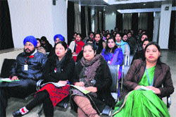 Teachers of Haryana Engineering College, Jagadhri, attend a faculty development programme on the college campus. A Tribune photograph 