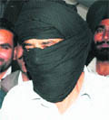 Sukhjinder Singh in police custody in Amritsar on Thursday.