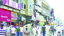 A view of hotels near the Golden Temple in Amritsar. A tribune file photograph