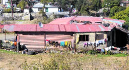 A temporary house illegally constructed on land belonging to the Tourism Department at Jharipani in Mussoorie.