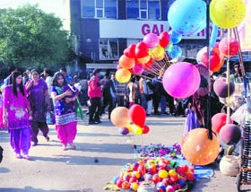 The sun made people come out and enjoy the Sunday afternoon.