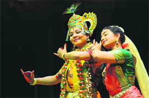 Eternal love Artistes of Ganesa Natyalaya, Delhi, perform during the Chandigarh Dance Festival at Tagore Theatre, Sector 18, Chandigarh, on Monday.