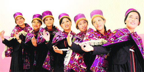 Colours of culture: Students from Lahaul-Spiti perform during an annual function at Bal Bhawan, Sector 23, Chandigarh, on Monday.