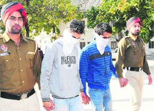 The accused in police custody in Mohali on Tuesday.