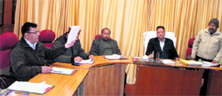 Ward members have a verbal duel with each other during an MC meeting in Mussoorie on Tuesday.