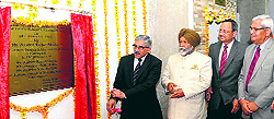 Justice Rajiv Bhalla inaugurates the video conference facility at Fatehgarh Sahib Court on Tuesday