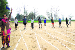 A race about to start at the sports meet held on the PTUGZS campus in Bathinda on Wednesday. A Tribune photograph