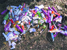 Drugs seized from candidates at the Army recruitment rally in Fatehabad on Wednesday.