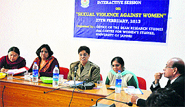 An interactive session on sexual violence against women being organised in Jammu University on Wednesday
