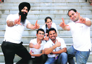 Students who made the documentary North Indias Young Achievers