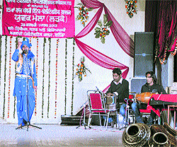A student performs at the inter-polytechnic college youth fest in Bathinda on Thursday