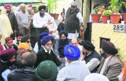 Amarpreet Singhs relatives at his residence in Phase III-A, Mohali, on Thursday.  