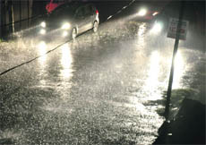 Roads in Jammu city were covered under a white blanket after a heavy hailstorm on Wednesday evening. 