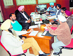 A meeting of the house tax sub-committee being held under the chairmanship of MC Commissioner Bhupinder Singh in Amritsar on Friday