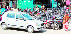 A parking lot outside a private hospital, which is to be auctioned by the Municipal Corporation in Amritsar