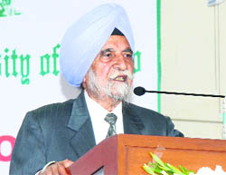 Chancellor of the Central University of Punjab SS Johl