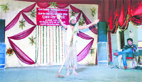 A team performs on the concluding day of the inter-polytechnic youth festival in Bathinda on Friday.