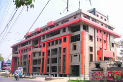 The commercial complex on Maharani Jhansi Road in Ludhiana.