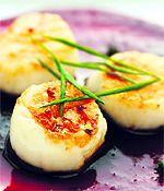 Seared scallops retain the touch of luxury on the plate