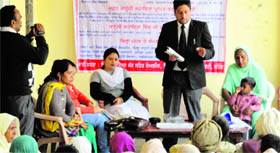 Legal volunteers informed workers about the various schemes for their welfare at the seminar on Saturday.