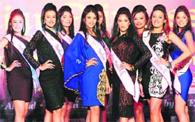Models glitter on the ramp during 'Indian princess', a beauty contest, held at Chandigarh Club on Saturday