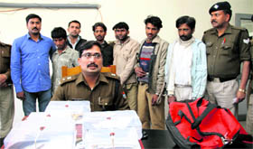 Dehradun SSP Kewal Khurana presents a gang of alleged dacoits caught by the police in Dehradun.