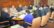 Chief Minister Virbhadra Singh presides over a Cabinet meeting in Shimla on Saturday.