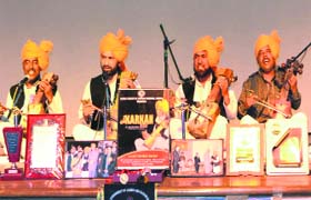 Remembrance & rendition: Artists perform at a function to pay tributes to folk singer late Haji Ghulam Mohammad Dansalia in Katra on Saturday