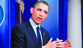 US President Barack Obama at the White House in Washington on Friday.