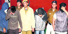 The accused in police custody in Chandigarh on Sunday.
