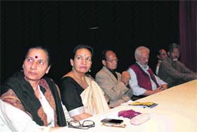 Eminent persons attend a talk on the works of Hindi writer and Communist leader Vidyasagar Nautiyal in Dehradun