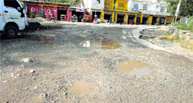 A view of Talwara-Zero Morh Road in Reasi on Sunday.