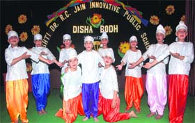 Students of Drishti Dr RC Jain Innovative Public Senior Secondary School, Narangwal, present a dance during the annual day celebrations