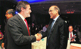 RBI Governor D Subbarao with OECD Deputy Secretary General Richard Boucher at the India-OECD-World Bank Regional conference on Financial Education in New Delhi on Monday.