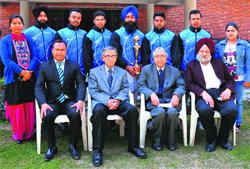 The Panjab University weightlifting team, which secured the third place in the All-India Inter- University WeightlIfting Championship for Men. a tribune photograph