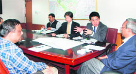 Chief Secretary Alok Jain meets a Japanese delegation in Dehradun on Monday.