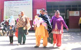 Patients at the civil dispensary, Dhanas, in Chandigarh