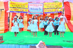 Growing up: Children perform during the annual day function at Sarkari Model Senior Secondary School in Amritsar on Wednesday