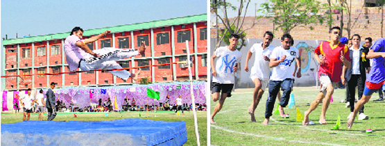 Track and field events being held during the annual athletic meet of Malwa College in Bathinda on Wednesday. Maharaja Ranjit Singh House was declared the Best House at the meet. Tribune photographs