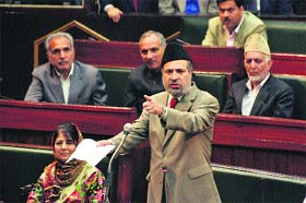 PDP leader Muzaffar Hussain Baig offers his resignation in the Assembly on Wednesday